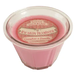 Bougie senteur macaron framboise