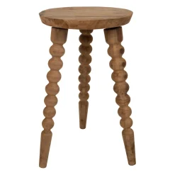 Bout de canapé rond en bois recyclé naturel d34cm - Campagne