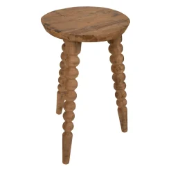 Bout de canapé rond en bois recyclé naturel d34cm - Campagne