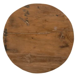 Bout de canapé rond en bois recyclé naturel d34cm - Campagne