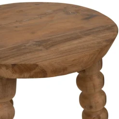 Bout de canapé rond en bois recyclé naturel d34cm - Campagne