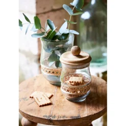 Bout de canapé rond en bois recyclé naturel d34cm - Campagne