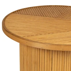 Bout de canapé ronds x2 nude en bambou et bois contreplaqué - Saori