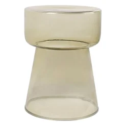 Bout de canapé vert d'eau en verre - ilena