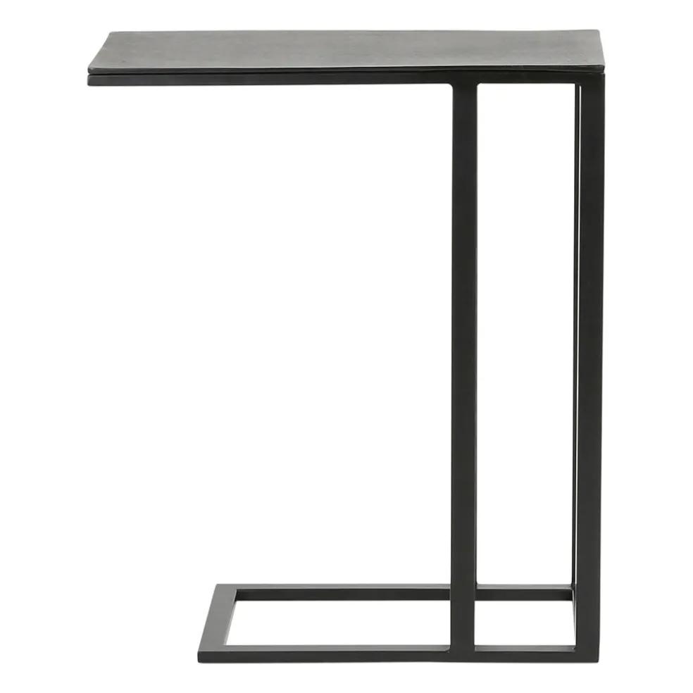 Bout de canape en aluminium et fer noir - Felia