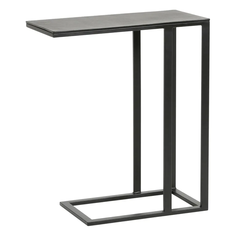 Bout de canape en aluminium et fer noir - Felia