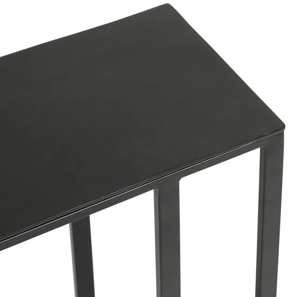 Bout de canape en aluminium et fer noir - Felia