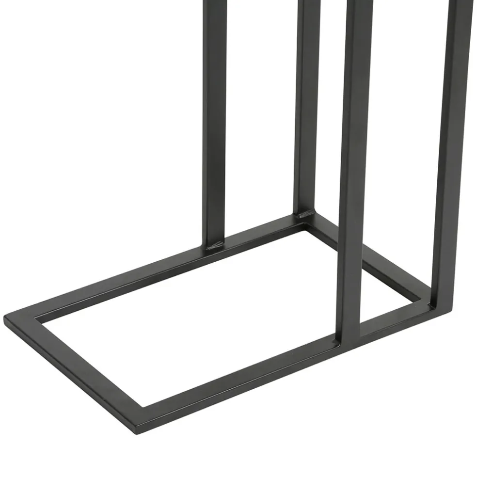 Bout de canape en aluminium et fer noir - Felia