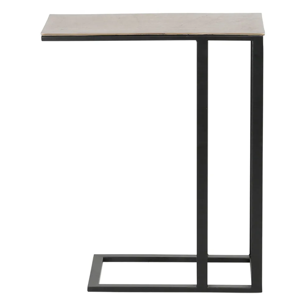 Bout de canape en aluminium et fer doré et noir - Felia