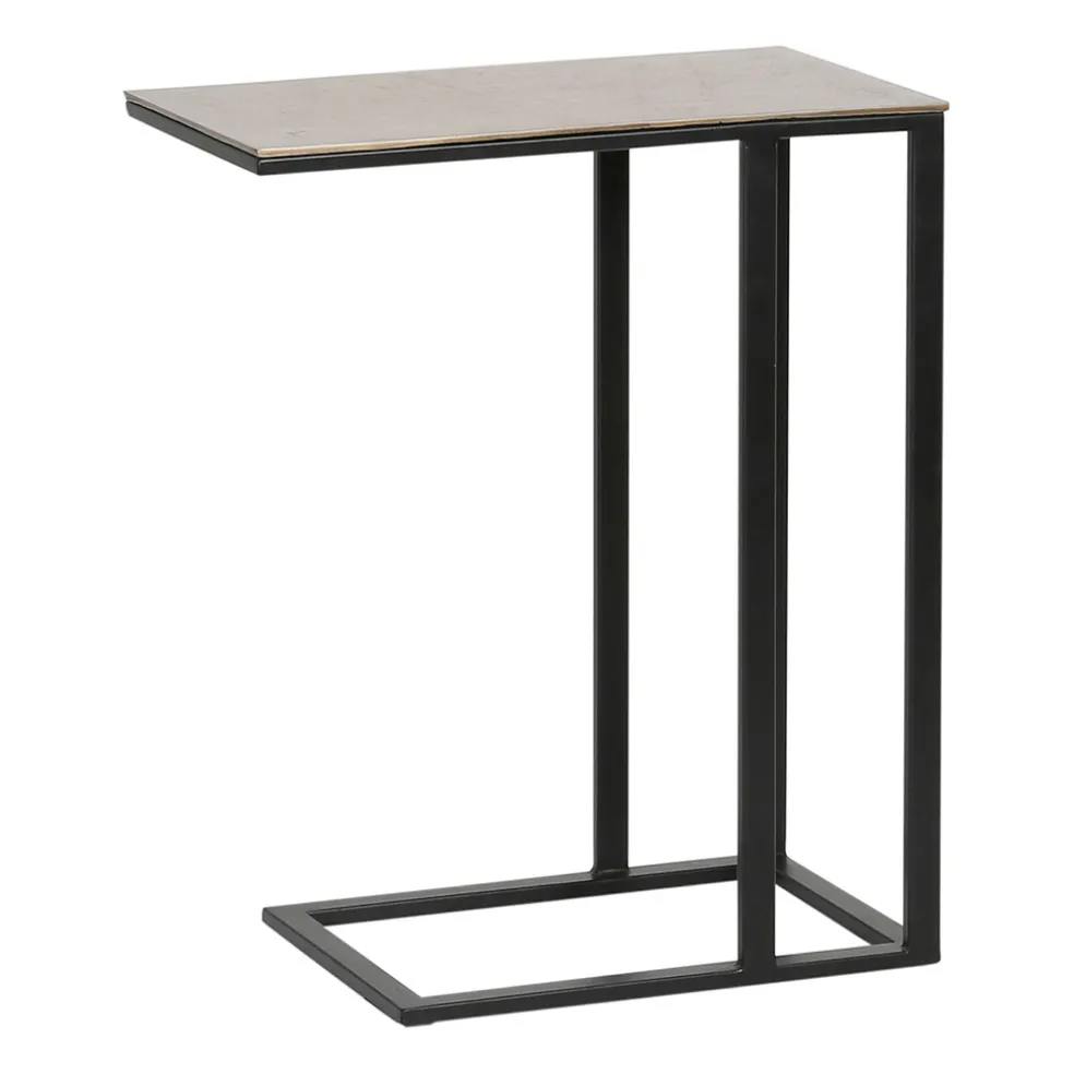 Bout de canape en aluminium et fer doré et noir - Felia