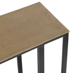 Bout de canape en aluminium et fer doré et noir - Felia