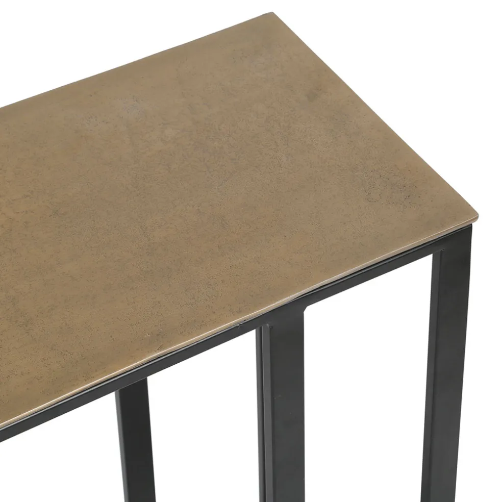 Bout de canape en aluminium et fer doré et noir - Felia