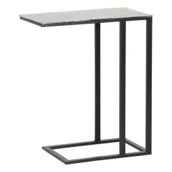 Bout de canape en aluminium et fer argenté - Felia