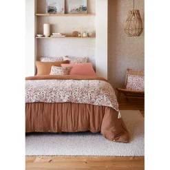 Bout de lit en gaze de coton imprimée pampa 90x200cm - Capucine