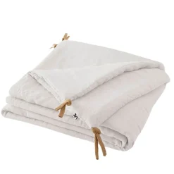 Bout de lit en lin lavé craie 90x200cm - Soline