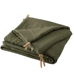 Bout de lit en lin lavé thym 90x200cm - Soline