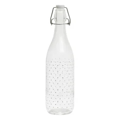 Bouteille en verre coeur multicolore 90cl -famille