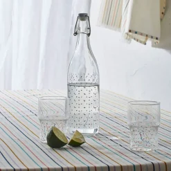 Bouteille en verre coeur multicolore 90cl -famille