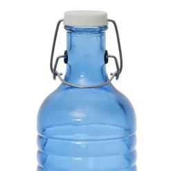 Bouteille en verre et inox et silicone bleu 1.5l - Aheli