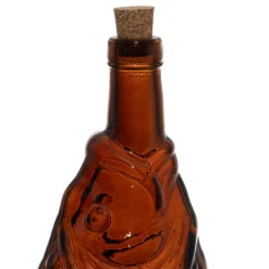 Bouteille Poisson en verre recyclé sablé ambre 1.1L