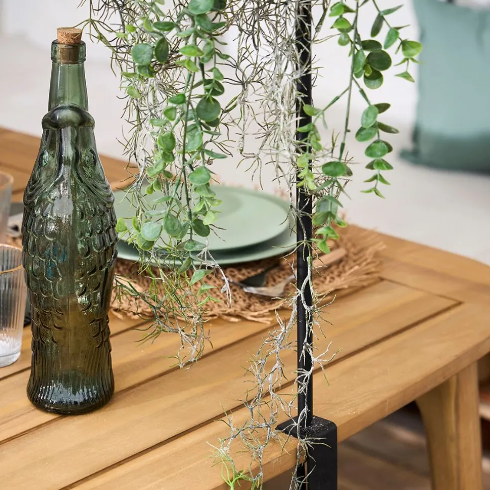 Bouteille Poisson en verre recyclé sablé sauge 1.1l