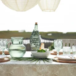 Bouteille Poisson en verre recyclé sablé sauge 1.1l