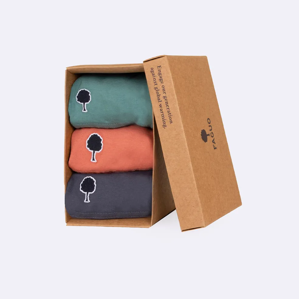 Boxer x3 bleu marine, rose et vert M