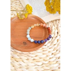 Bracelet 7 chakras mix perles rondes 8mm