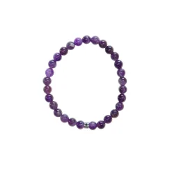 Bracelet améthyste perles rondes 6mm
