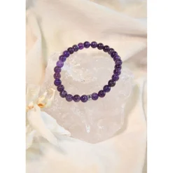 Bracelet améthyste perles rondes 6mm