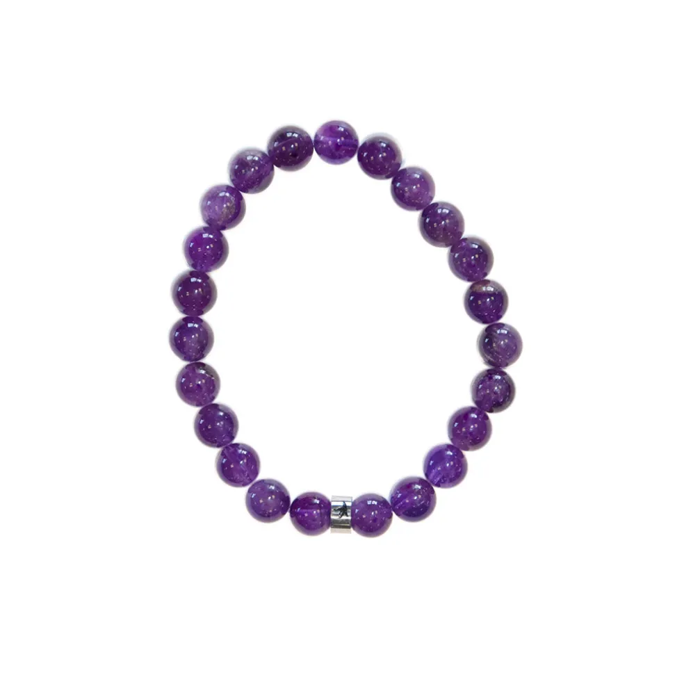 Bracelet améthyste perles rondes 8mm