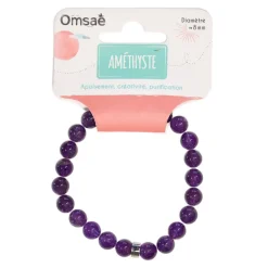 Bracelet améthyste perles rondes 8mm