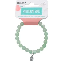 Bracelet aventurine verte perles rondes 8mm et chance