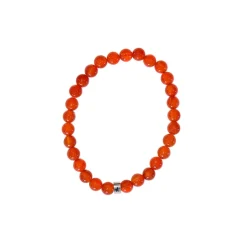 Bracelet cornaline perles rondes 6mm