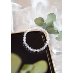 Bracelet cristal de roche perles rondes 6mm