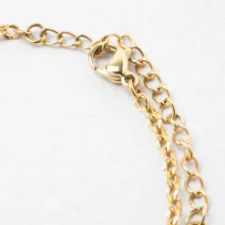 Bracelet en acier doré et blanc - trefle