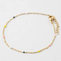 Bracelet en acier inoxydable multicolore l16.5cm