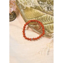 Bracelet jaspe rouge perles rondes 6mm