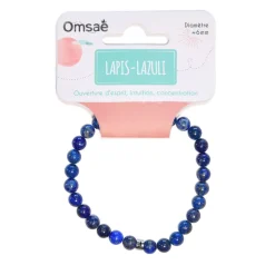 Bracelet lapis lazuli perles rondes 6mm