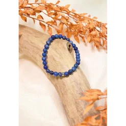 Bracelet lapis lazuli perles rondes 6mm
