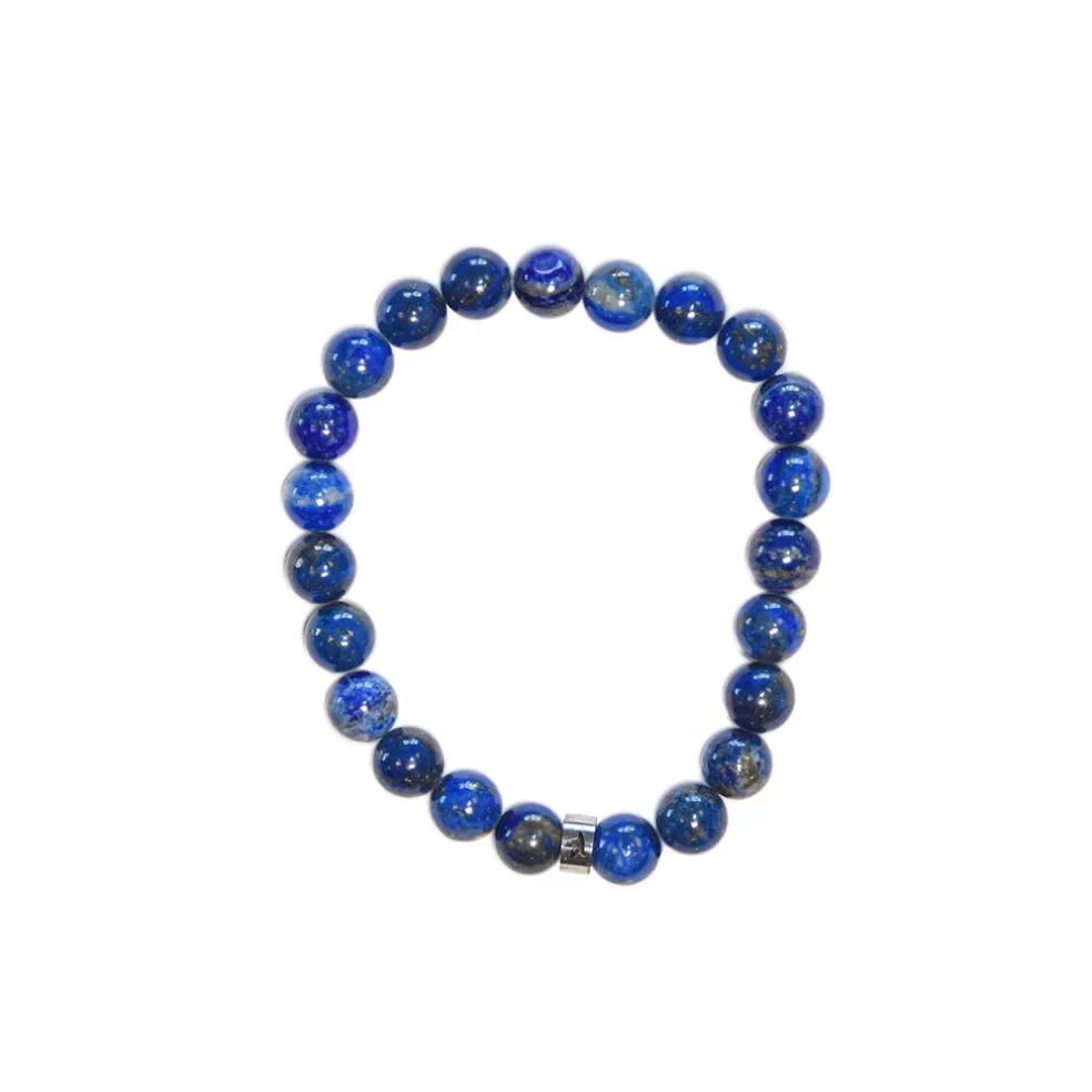 Bracelet lapis lazuli perles rondes 8mm