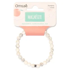 Bracelet magnésite perles rondes 6mm