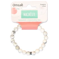Bracelet magnésite perles rondes 8mm
