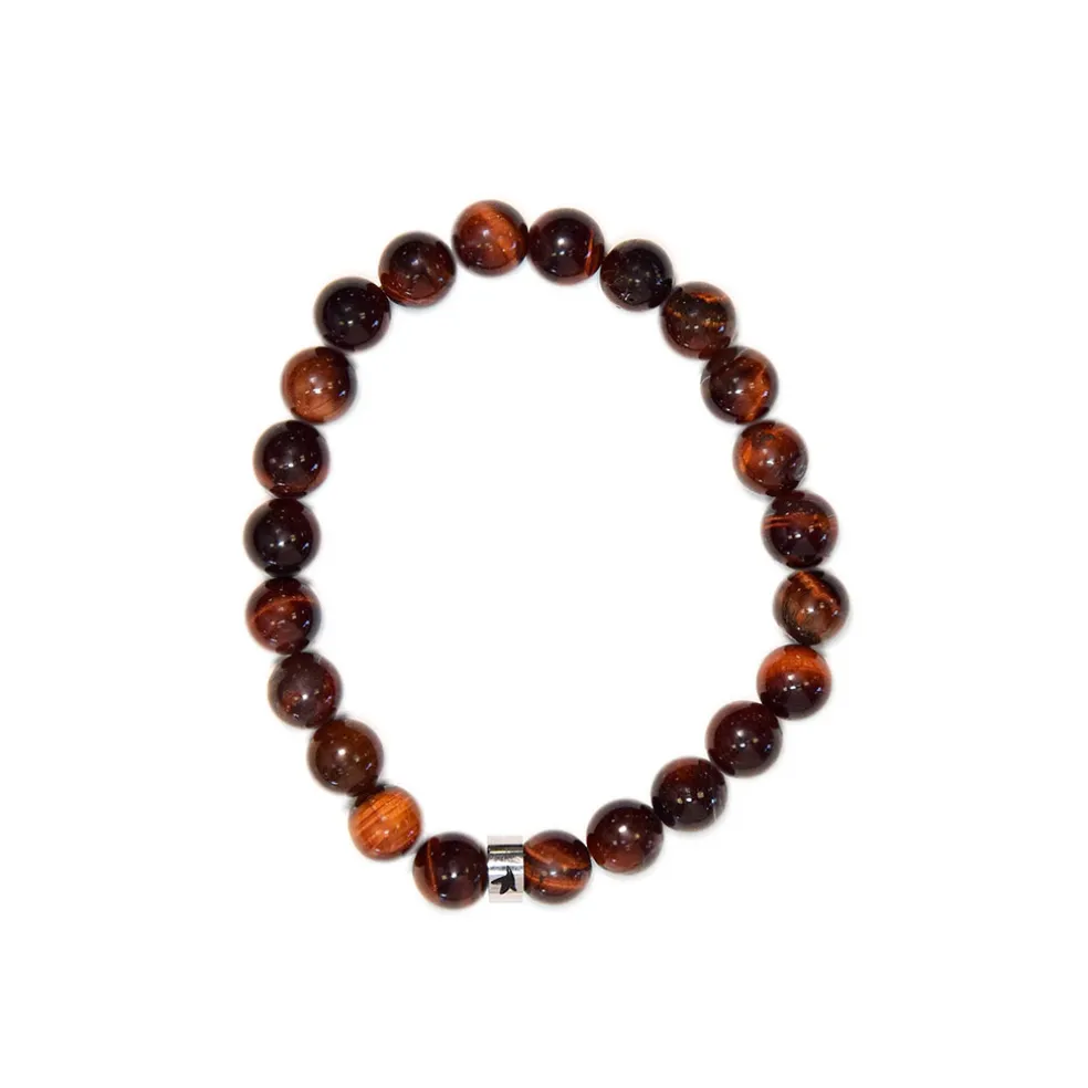 Bracelet oeil de taureau perles rondes 8mm