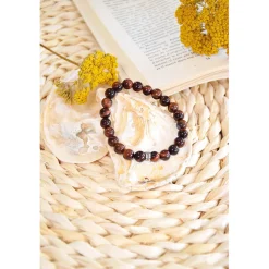 Bracelet oeil de taureau perles rondes 8mm