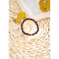 Bracelet oeil de taureau perles rondes 6mm