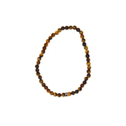 Bracelet oeil de tigre perles rondes 4mm