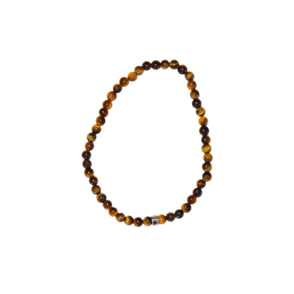 Bracelet oeil de tigre perles rondes 4mm