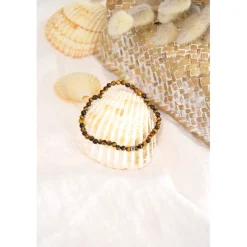 Bracelet oeil de tigre perles rondes 4mm