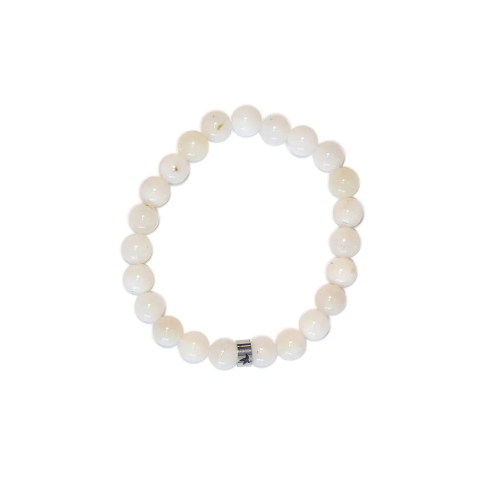 Bracelet pierre de lune perles rondes 8mm